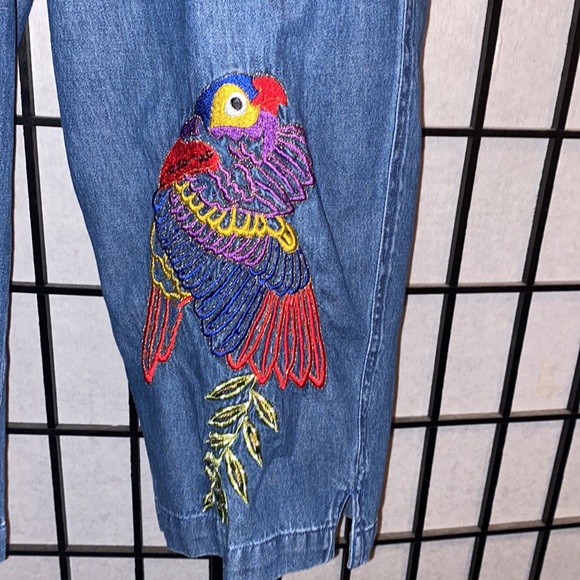 Vintage Carrie Allen Parrot Jean Capris Outfit Size M - Picture 6 of 7